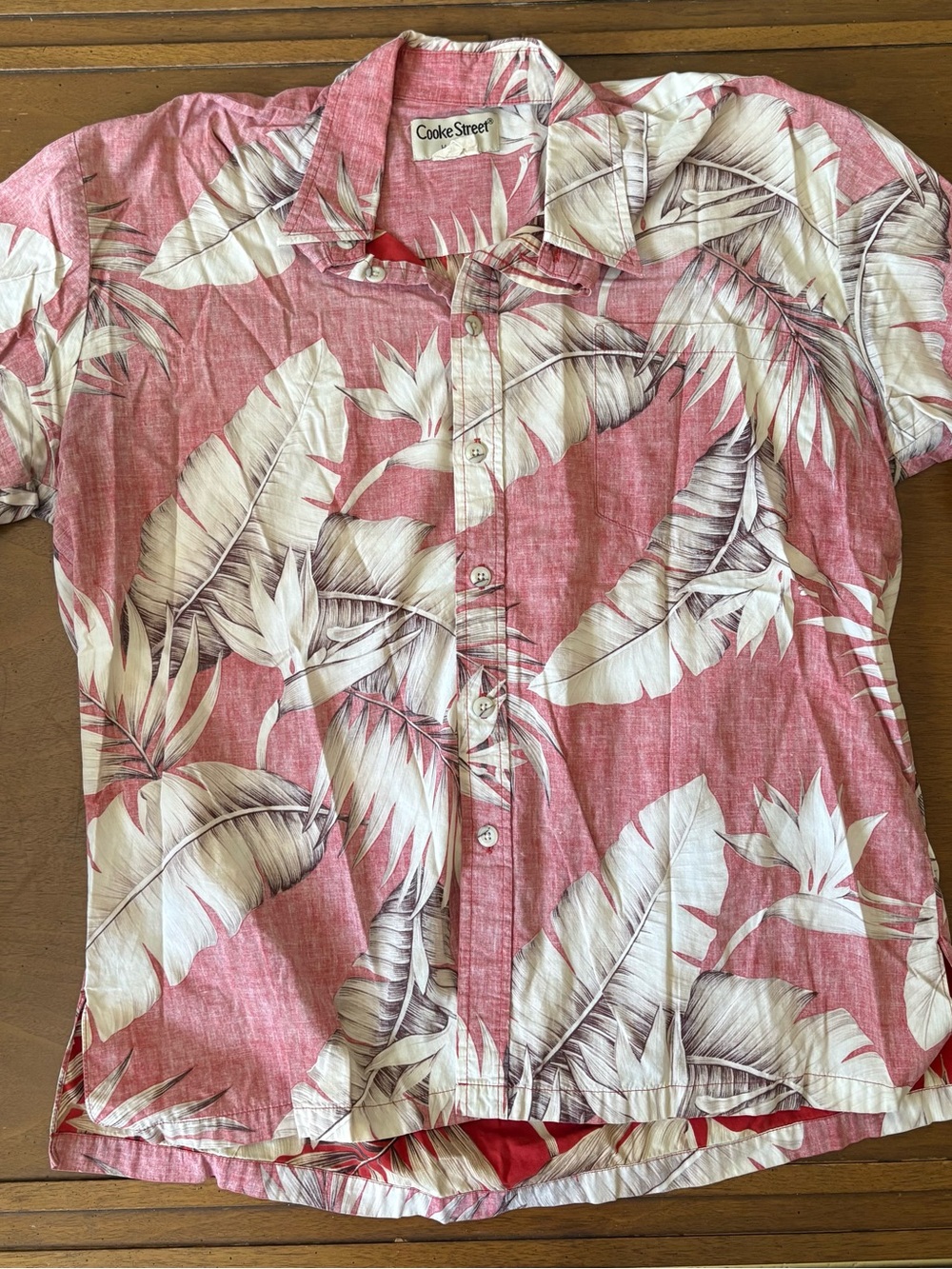Cooke Street Men's Pink Tropical Print Button-Down Shirt